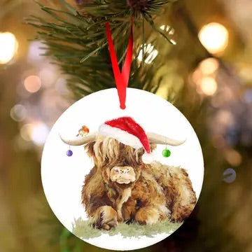 Highland cow Christmas Decoration