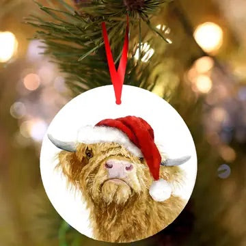 Highland cow Christmas Decoration