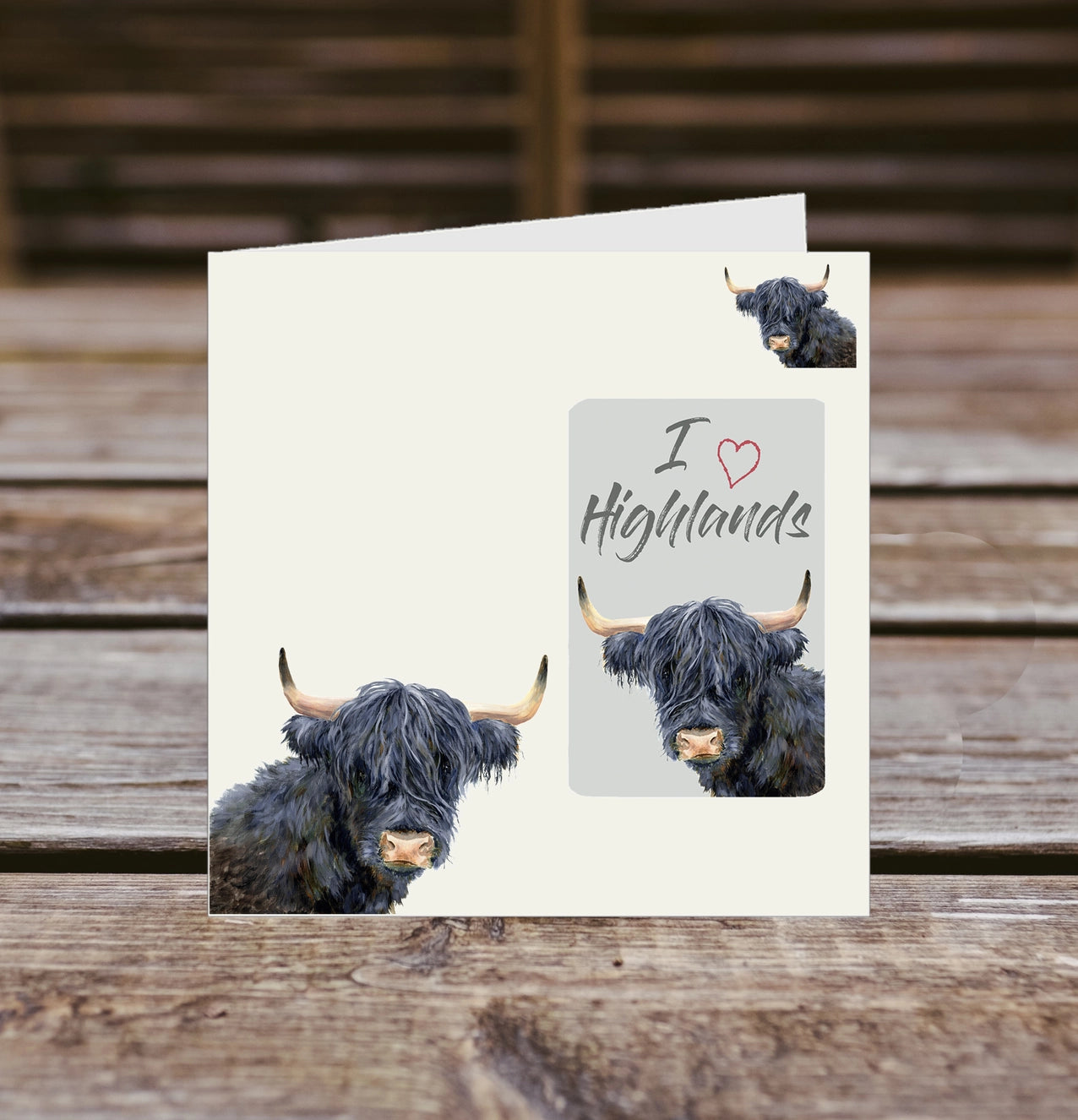 Highland Cow Card and Fridge Magnet
