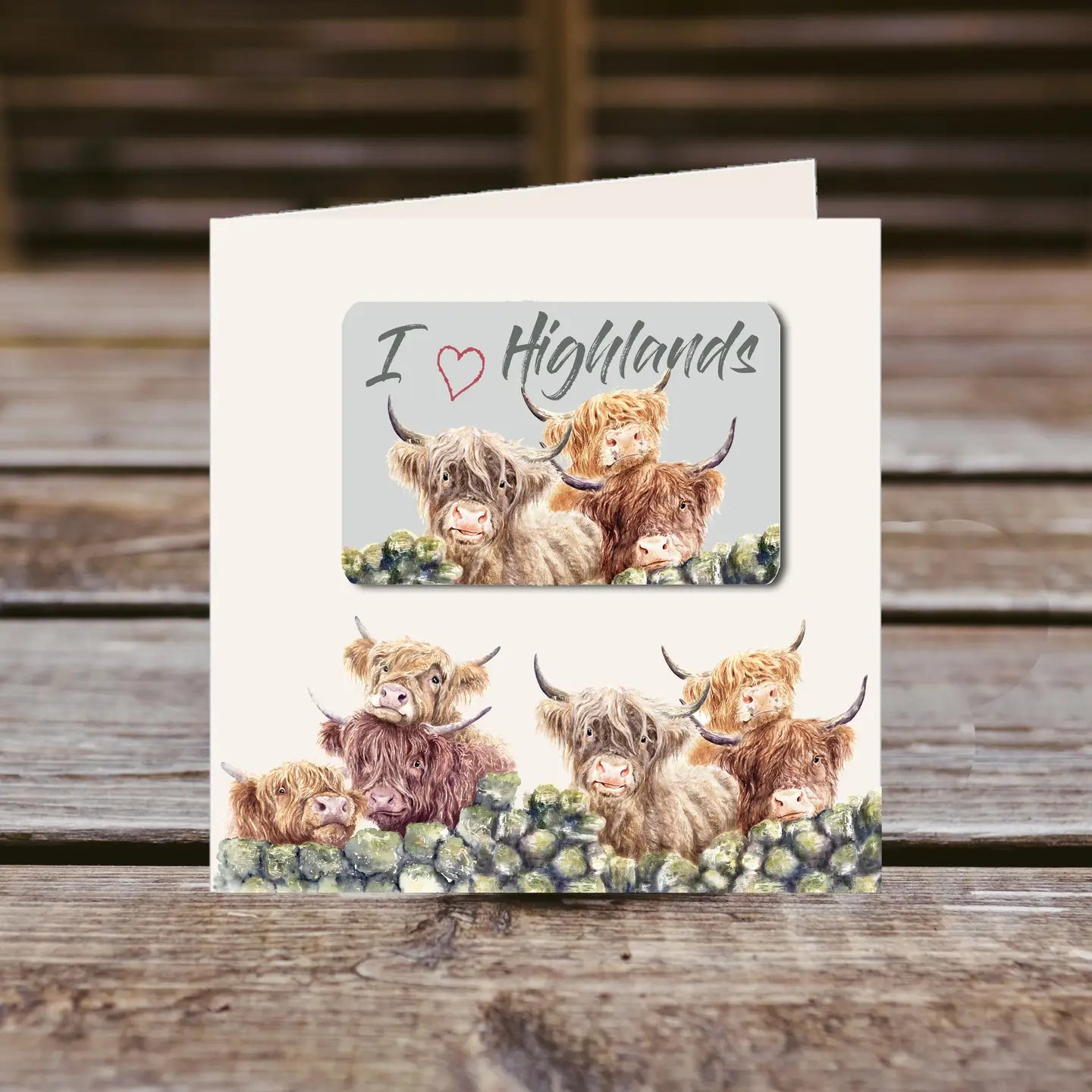 Highland Cow Card and Fridge Magnet