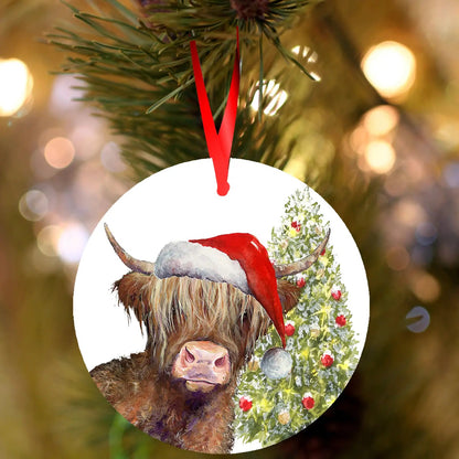 Highland cow Christmas Decoration