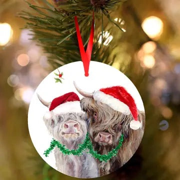 Highland cow Christmas Decoration
