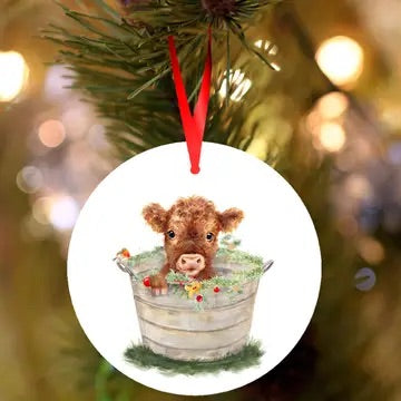 Highland cow Christmas Decoration