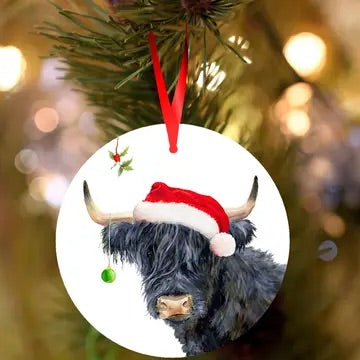Highland cow Christmas Decoration