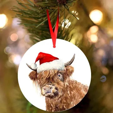 Highland cow Christmas Decoration