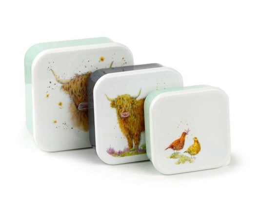 Highland cow stackable lunch box