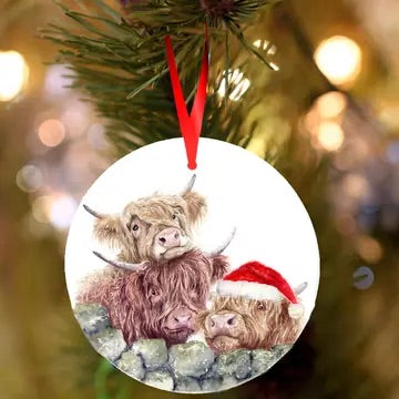 Highland cow Christmas Decoration