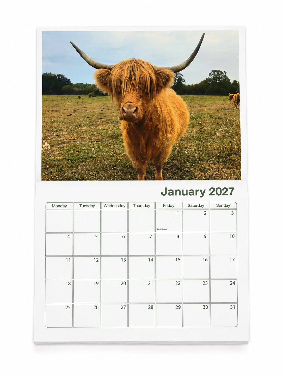 Colready Highlands 2027 Calendar